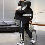 Men's Tracksuit Man Two Piece Set Sweatsuit Polyester Overalls Leisure Suit Hooded Jackets And Hip Hop Harlan Pants - Livefree