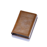 New Men women smart wallet Credit Bank card holder fashion purse Aluminum alloy Business Casual Mini wallet Brand PU Purse - Livefree