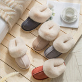 JIANBUDAN Plush warm Home flat slippers Lightweight soft comfortable winter slippers Women's cotton shoes Indoor plush slippers - Livefree
