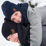 New Unisex Letter Beanie Hat Leisure Add Fur Lined Winter Hats For Men Women Keep Warm Knitted Hat Fashion Solid Ski Bonnet Cap - Livefree