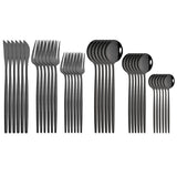 36Pcs White Gold Dinnerware Cutlery Set Knife Dessert Fork Coffee Spoon Flatware Stainless Steel Silverware Party Tableware Set - Livefree