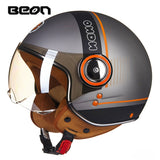 Capacete BEON 110B Motorcycle Scooter Helmet beon open face 3/4 motorbike jet vintage retro helmets Casco ECE Certification - Livefree