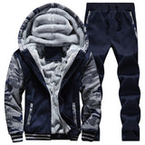 Winter Inner Fleece Hoodies Men New Casual Hooded Warm Sweatshirts Male Thicken Tracksuit 2PC Jacket+Pant Men Moleton Masculino - Livefree