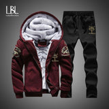 Winter Inner Fleece Hoodies Men New Casual Hooded Warm Sweatshirts Male Thicken Tracksuit 2PC Jacket+Pant Men Moleton Masculino - Livefree