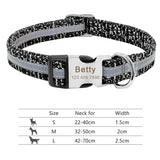 Nylon Dog Collar Personalized Pet Collar Engraved ID Tag Nameplate Reflective for Small Medium Large Dogs Pitbull Pug - Livefree