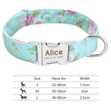Nylon Dog Collar Personalized Pet Collar Engraved ID Tag Nameplate Reflective for Small Medium Large Dogs Pitbull Pug - Livefree