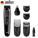 Braun Men's Beard Hair Trimmer MGK3020 6 in 1 Multi Grooming Kit Electric Shaver Hair Ear Nose Head Trimming 4 Combs 13 Length - Livefree