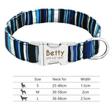 Nylon Dog Collar Personalized Pet Collar Engraved ID Tag Nameplate Reflective for Small Medium Large Dogs Pitbull Pug - Livefree