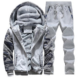 Winter Inner Fleece Hoodies Men New Casual Hooded Warm Sweatshirts Male Thicken Tracksuit 2PC Jacket+Pant Men Moleton Masculino - Livefree