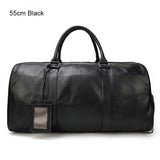 Luxury Genuine Leather Men Women Travel Bag Cow Leather Carry On Luggage Bag Travel Shoulder Bag Male Female Weekend Duffle Bag - Livefree