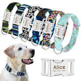 Nylon Dog Collar Personalized Pet Collar Engraved ID Tag Nameplate Reflective for Small Medium Large Dogs Pitbull Pug - Livefree