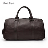 Luxury Genuine Leather Men Women Travel Bag Cow Leather Carry On Luggage Bag Travel Shoulder Bag Male Female Weekend Duffle Bag - Livefree