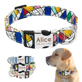 Nylon Dog Collar Personalized Pet Collar Engraved ID Tag Nameplate Reflective for Small Medium Large Dogs Pitbull Pug - Livefree