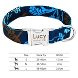 Nylon Dog Collar Personalized Pet Collar Engraved ID Tag Nameplate Reflective for Small Medium Large Dogs Pitbull Pug - Livefree