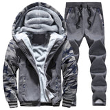 Winter Inner Fleece Hoodies Men New Casual Hooded Warm Sweatshirts Male Thicken Tracksuit 2PC Jacket+Pant Men Moleton Masculino - Livefree