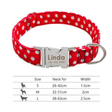Nylon Dog Collar Personalized Pet Collar Engraved ID Tag Nameplate Reflective for Small Medium Large Dogs Pitbull Pug - Livefree
