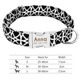Nylon Dog Collar Personalized Pet Collar Engraved ID Tag Nameplate Reflective for Small Medium Large Dogs Pitbull Pug - Livefree
