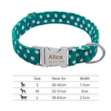 Nylon Dog Collar Personalized Pet Collar Engraved ID Tag Nameplate Reflective for Small Medium Large Dogs Pitbull Pug - Livefree
