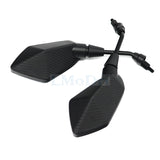 LMoDri 2Pcs/Pair Motorcycle Mirror Scooter E-Bike Rearview Mirrors Electrombile Back Side Convex Mirror 8mm 10mm Carbon Fiber - Livefree