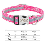 Nylon Dog Collar Personalized Pet Collar Engraved ID Tag Nameplate Reflective for Small Medium Large Dogs Pitbull Pug - Livefree