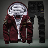 Winter Inner Fleece Hoodies Men New Casual Hooded Warm Sweatshirts Male Thicken Tracksuit 2PC Jacket+Pant Men Moleton Masculino - Livefree