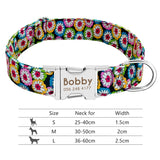 Nylon Dog Collar Personalized Pet Collar Engraved ID Tag Nameplate Reflective for Small Medium Large Dogs Pitbull Pug - Livefree