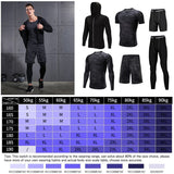 WorthWhile 5 Pcs/Set Men's Tracksuit Compression Sports Wear for Men Gym Fitness Exercise Workout Tights Running Jogging Suits - Livefree