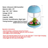 Mini Portable Mist Humidifier Transparent Micro-landscape Air Humidifier Spray Air Purifier Diffuser with LED Lights for Home - Livefree