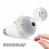 Wifi Panoramic Fisheye 360 degree Camera Wireless IP LED Light Bulb Mini Camera 2MP 3D VR 1080P Security Bulb WIFI Camera CCTV - Livefree