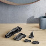 Braun Men's Beard Hair Trimmer MGK3020 6 in 1 Multi Grooming Kit Electric Shaver Hair Ear Nose Head Trimming 4 Combs 13 Length - Livefree