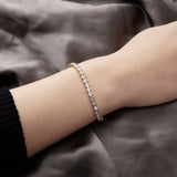 L003 CZ Crystal Bracelet Bangle Stretch Bling Single Row Rhinestones Bracelets For Women Elasticity Wedding Bridal Gift Jewelry - Livefree