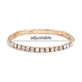L003 CZ Crystal Bracelet Bangle Stretch Bling Single Row Rhinestones Bracelets For Women Elasticity Wedding Bridal Gift Jewelry - Livefree