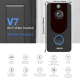 EKEN V7 HD 1080P Smart WiFi Video Doorbell Camera Visual Intercom Night vision IP Door Bell Wireless Security Camera - Livefree