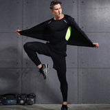 WorthWhile 5 Pcs/Set Men's Tracksuit Compression Sports Wear for Men Gym Fitness Exercise Workout Tights Running Jogging Suits - Livefree