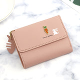 cute wallet coin purse for girls lady's card bag wallet multifunctional rabbit and carrot coin purse - Livefree