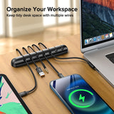 QOOVI Cable Organizer Management Wire Holder Flexible USB Cable Winder Tidy Silicone Clips For Mouse Keyboard Earphone Protector - Livefree