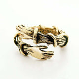 Gothic Hug Muscle Hands Rings For Women Men Adjustable Open Cuff Ring Party Wedding Couple Rings Vintage Jewelry Anillos Bague - Livefree