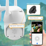 1080P Outdoor PTZ IP Camera Auto Tracking 2MP Cloud Home Security Wifi Camera 4X Digital Zoom Speed Dome Camera with Siren Light