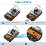 0.001g Electronic Digital Scale Portable Mini Scale Precision Professional Pocket Scale Milligram 50g Calibration Weights - Livefree