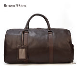 Luxury Genuine Leather Men Women Travel Bag Cow Leather Carry On Luggage Bag Travel Shoulder Bag Male Female Weekend Duffle Bag - Livefree