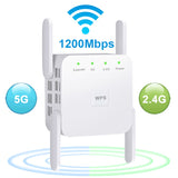 5 Ghz WiFi Repeater Wireless Wifi Extender 1200Mbps Wi-Fi Amplifier 300Mbps Long Range Wi fi Signal Booster 2.4G Wifi Repiter - Livefree