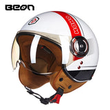 Capacete BEON 110B Motorcycle Scooter Helmet beon open face 3/4 motorbike jet vintage retro helmets Casco ECE Certification - Livefree