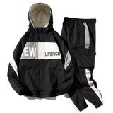 Men's Tracksuit Man Two Piece Set Sweatsuit Polyester Overalls Leisure Suit Hooded Jackets And Hip Hop Harlan Pants - Livefree