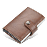 New Men women smart wallet Credit Bank card holder fashion purse Aluminum alloy Business Casual Mini wallet Brand PU Purse - Livefree