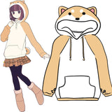 Harajuku Japanese Kawaii Hoodies Women Sweatshirts With Ears Cute Doge Muco Winter Plush Lovely Muco ! Anime Hooded Hoodie - Livefree