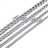 Jiayiqi 3-11 mm Men Chain Bracelet Stainless Steel Curb Cuban Link Chain Bangle for Male Women Hiphop Trendy Wrist Jewelry Gift - Livefree