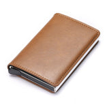 Customized Wallet 2022 Credit Card Holder Men Wallet RFID Aluminium Box Bank Card Holder Vintage Leather Wallet with Money Clips - Livefree