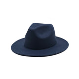 Autumn Winter Womens Felt Hat Fedoras Big Brim Hats For Women British Style Vintage Church Hats Lady Flat Brim White jazz cap - Livefree