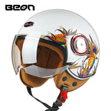 Capacete BEON 110B Motorcycle Scooter Helmet beon open face 3/4 motorbike jet vintage retro helmets Casco ECE Certification - Livefree