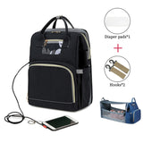 USB Diaper Bags Backpack Foldable Sunscreen Baby Bed Crib Bag Large Capacity Insulation Nursing Stroller Bag With Changing Mat - Livefree